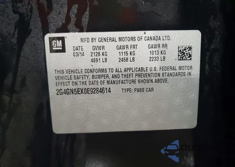 2014 Buick Regal Premium z USA, uszkodzony, nr VIN 2G4GN5EX0E9284614